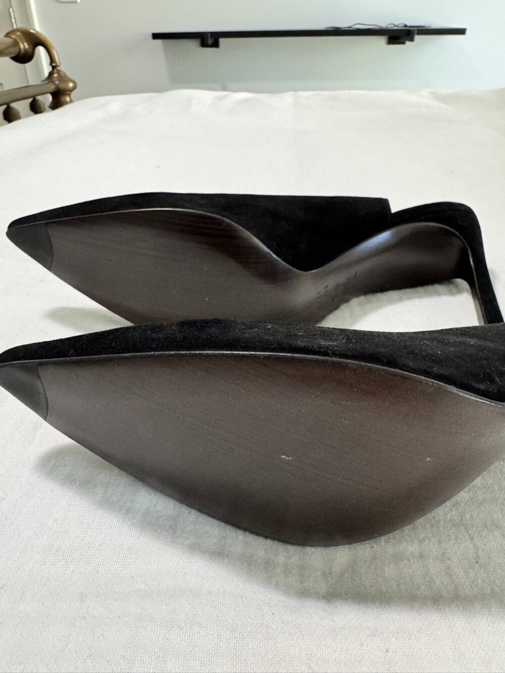 Stuart Weitzman Black Suede Slingback Heels,New, High Quality, Size: 8.5 - Picture 4 of 9